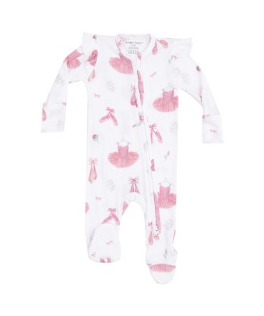 Ballet Things Ruffle Sleeve Zipper Footie