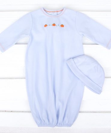 Pumpkin French Knot Blue Convertible Gown